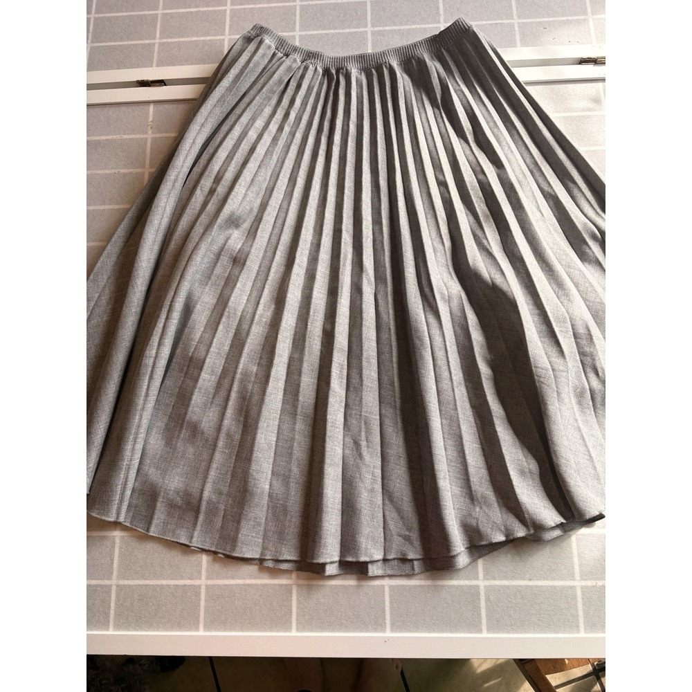 Vintage The Limited Gray Pleated Accordion Stretch Preppy Academia Skirt Sz XL